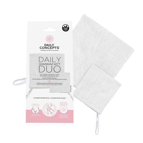 5/$30 💥 Brand New in Package Daily Concepts Daily Hammam Exfoliating Mitt Duo - Picture 1 of 7